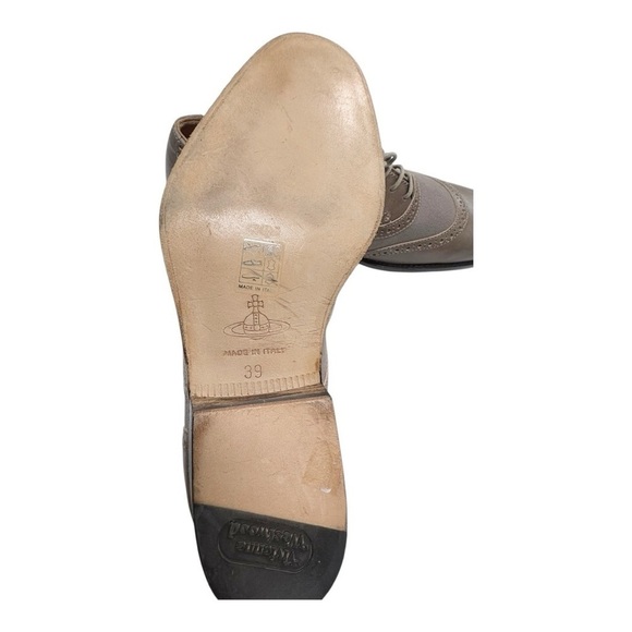 Vivienne Westwood Wing Tip Leather Brogue Oxford Derby Lace  Up Shoes Size 39 - Picture 11 of 11